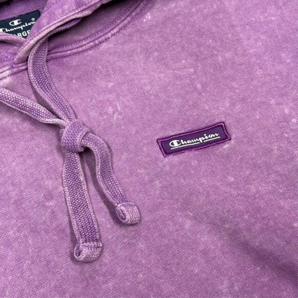 Champion Hoodie Purple Washed Oversized Pullvoer Large - Picture 4 of 8